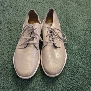 FootJoy FJ Leisure Silver Metallic Suede Spikeless Golf Shoes 95736 Womens 9.5 M